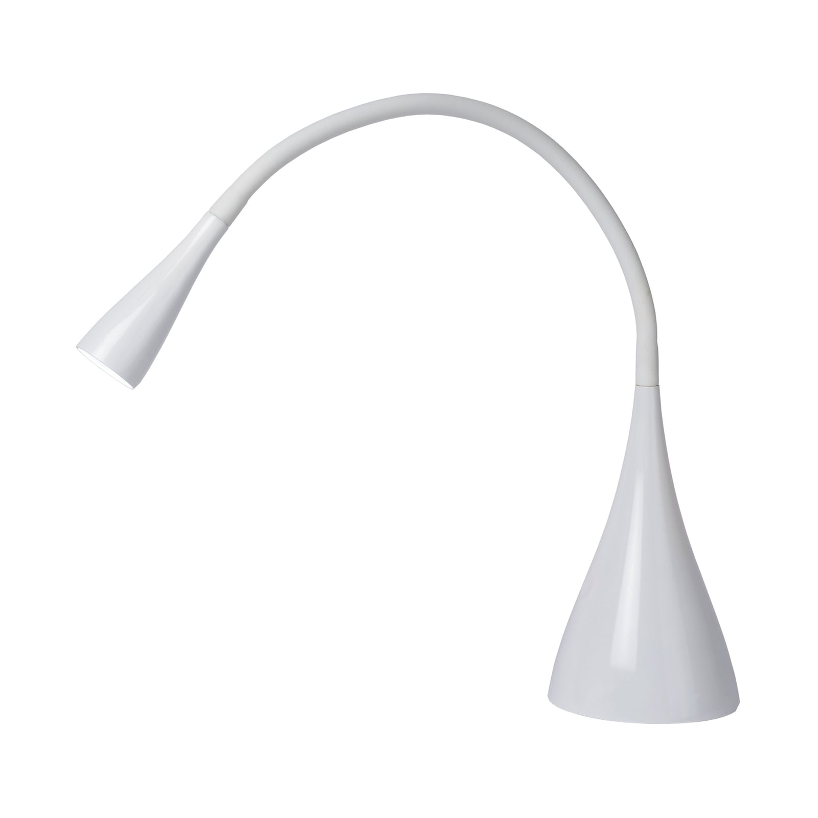 LED skrivebordslampe Zozy hvit dimbar fleksarm bakside