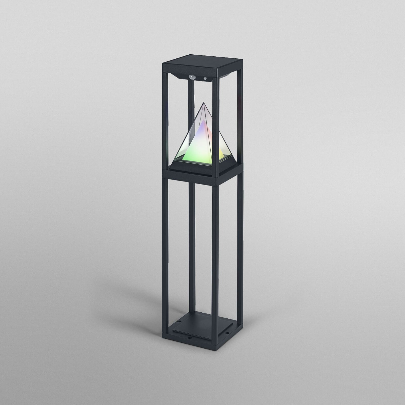 Nærbilde av bevegelsessensor på LED solar sti-lampe ALPS med bevegelsessensor svart IP44