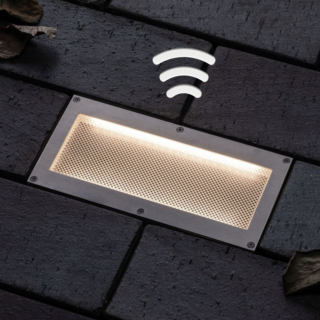 LED solcelle bakkespot Aron 20x10 cm med sensor forfra
