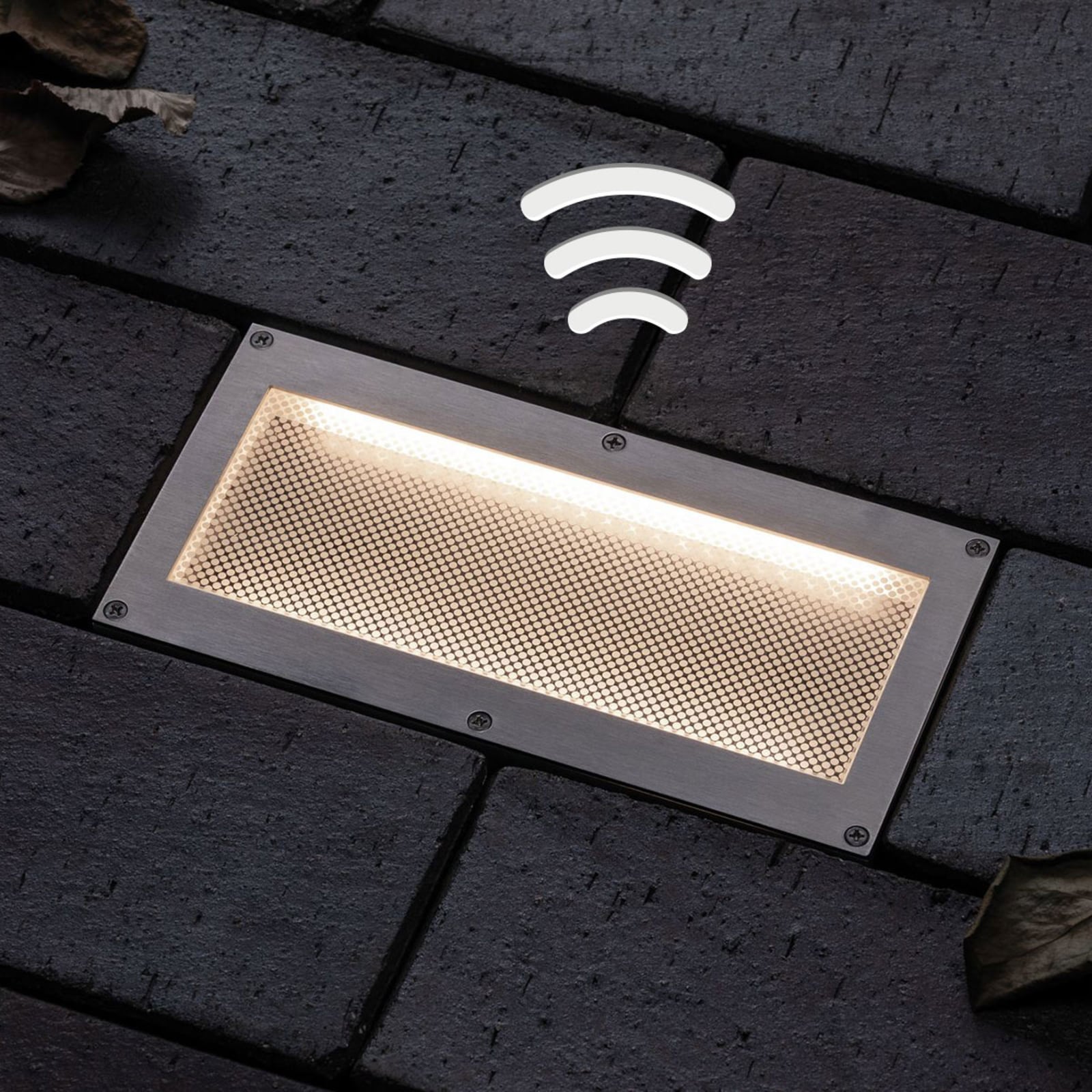LED solcelle bakkespot Aron 20x10 cm med sensor forfra