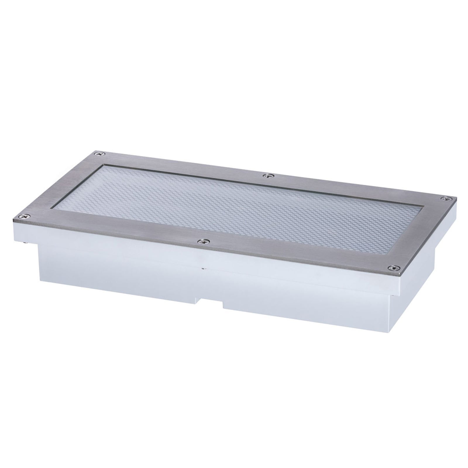 Nærbilde av sensor og overflate på LED solcelle bakkespot Aron 20x10 cm med sensor