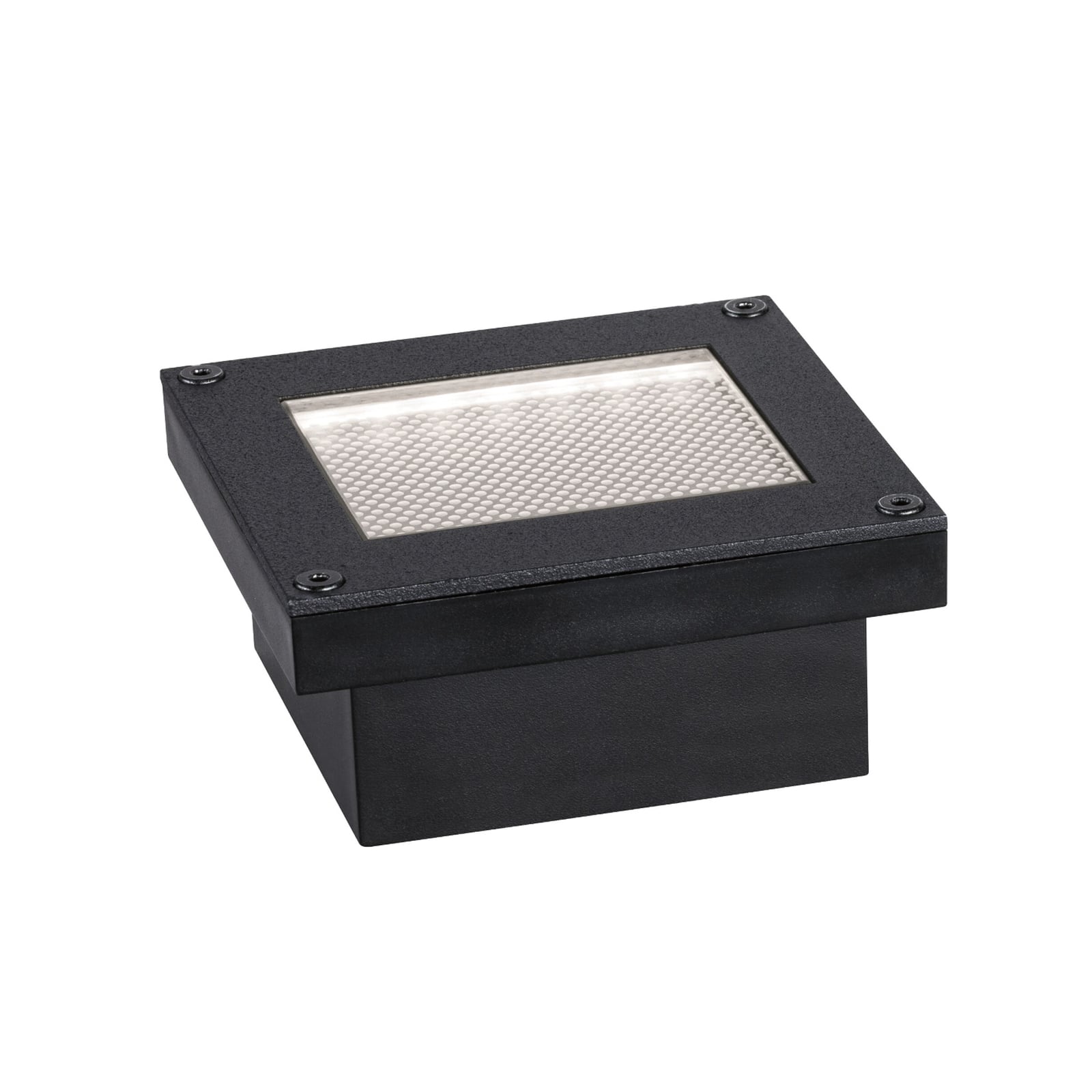 LED solcelle bakkespot Domenic svart 8x8 cm IP67 forfra