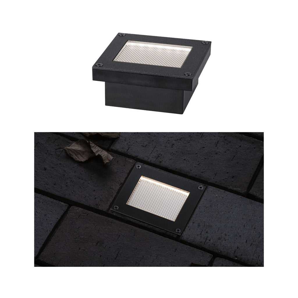 LED solcelle bakkespot Domenic svart 8x8 cm IP67 bakside
