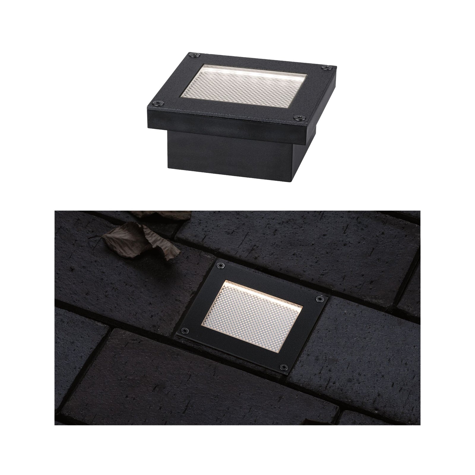 LED solcelle bakkespot Domenic svart 8x8 cm IP67 bakside