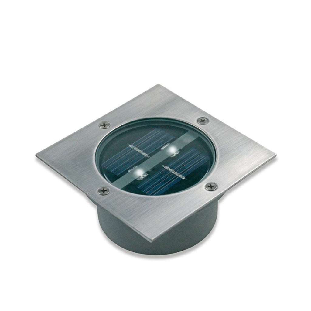 LED solcelle bakkespot Lugo detalj av glass og stål