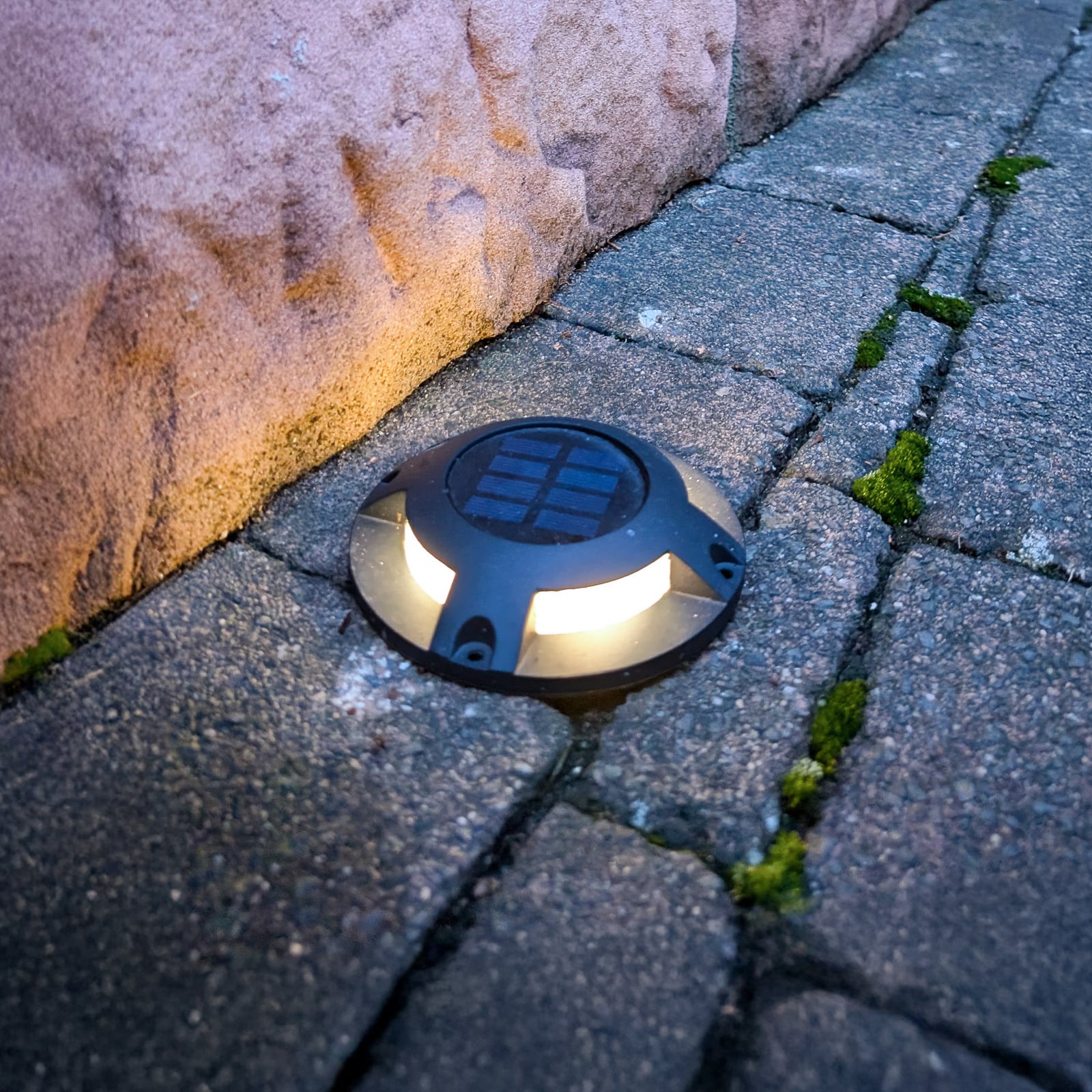 LED solcelle bakkespot Selius antrasitt detalj av aluminium