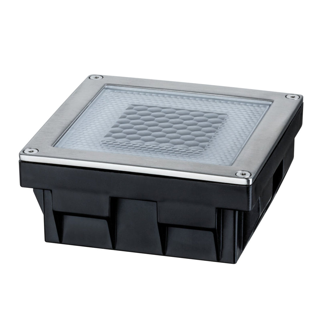 LED solcelle-bakkespot Solar Cube rustfritt stål montert i bakken