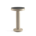 LED solcelle bordlampe Cairo dimbar beige IP44 Ø13 cm forfra