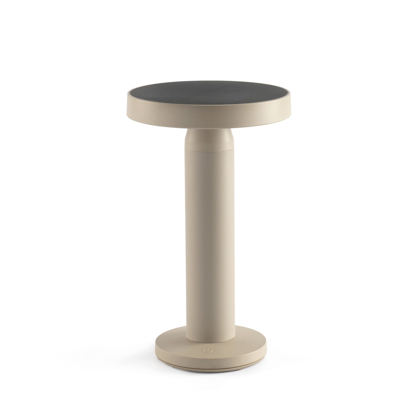 LED solcelle bordlampe Cairo dimbar beige IP44 Ø13 cm forfra