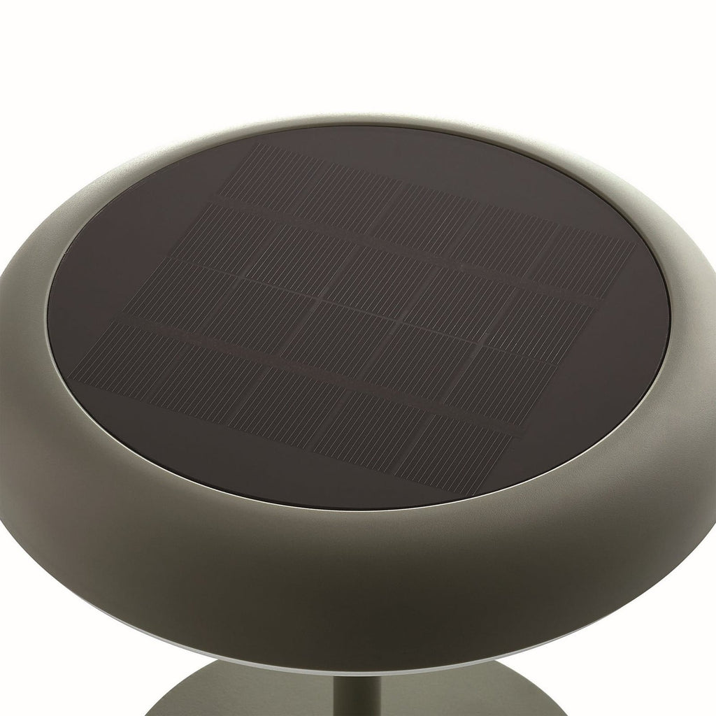 LED solcelle bordlampe Elmer grønn metall dimbar IP44 lys i mørket