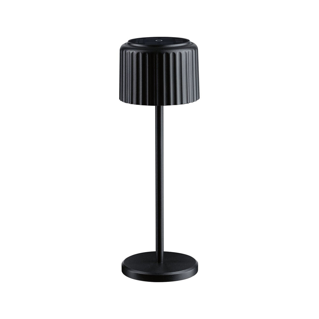 LED solcelle bordlampe Else dimbar svart IP44 montert på bord