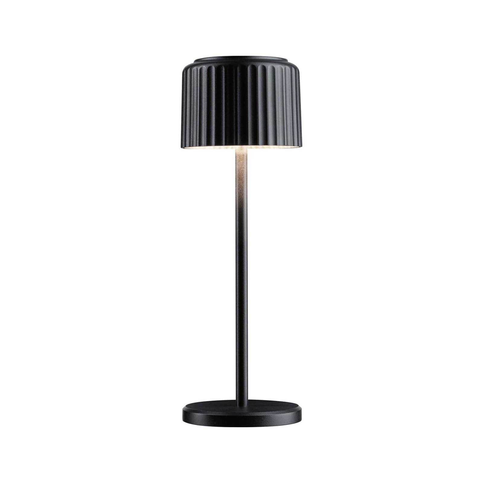 LED solcelle bordlampe Else dimbar svart IP44 med USB-ladekabel