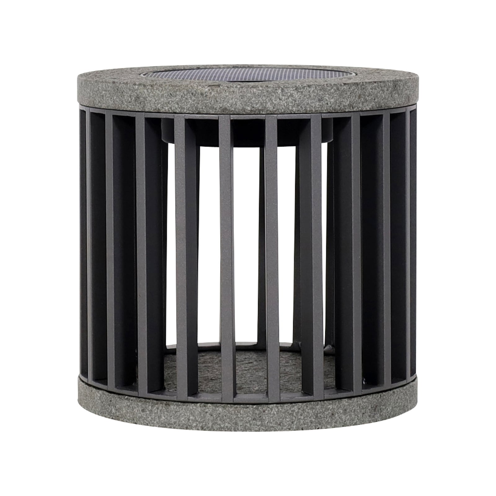 LED solcelle-bordlampe Halo aluminium/granitt grå IP66 detalj