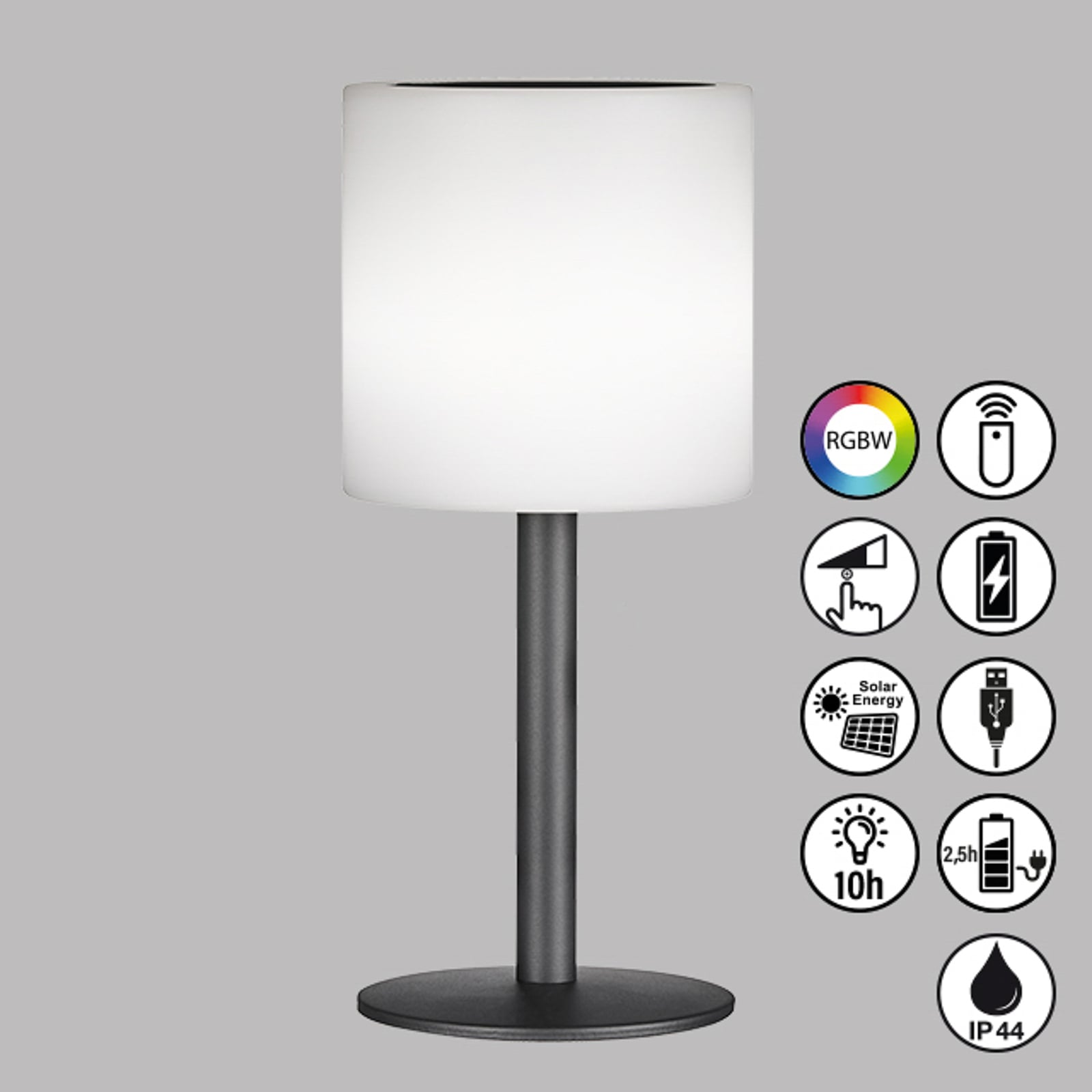 LED solcelle bordlampe Lesina dimbar RGB IP44 - FH Lighting detalj