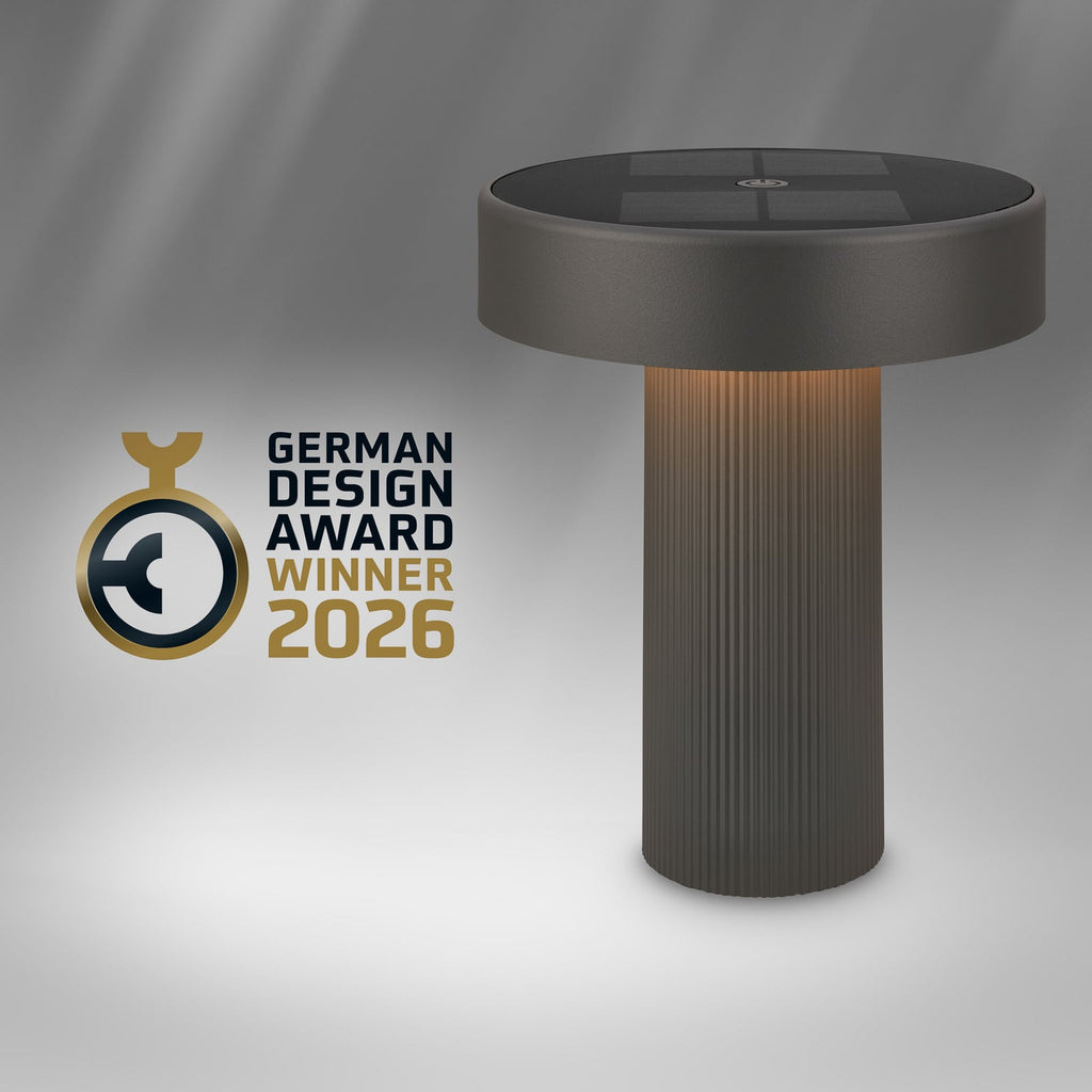 LED solcelle bordlampe Poga dimbar antrasitt plast IP44 - Briloner