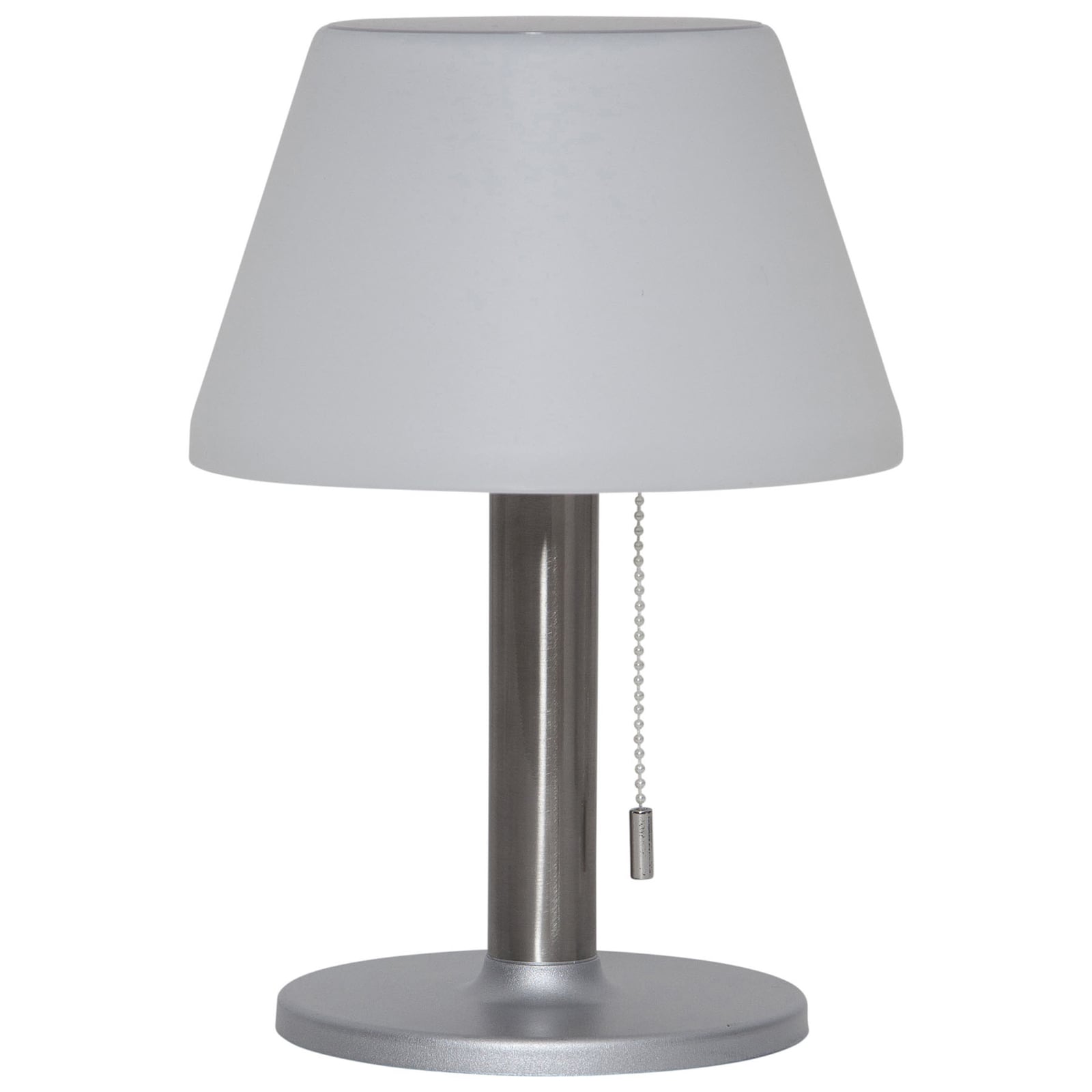 LED solcelle-bordlampe Solia hvit/grå dimbar IP44 montert ute