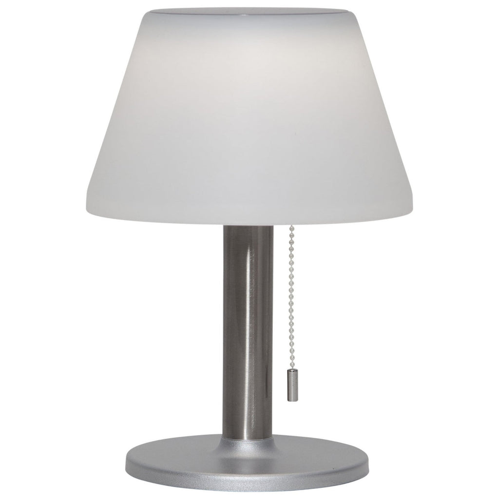 LED solcelle-bordlampe Solia hvit/grå dimbar IP44 med solcellepanel