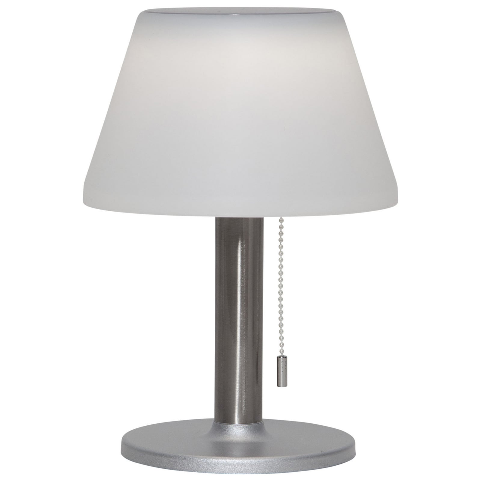 LED solcelle-bordlampe Solia hvit/grå dimbar IP44 med solcellepanel