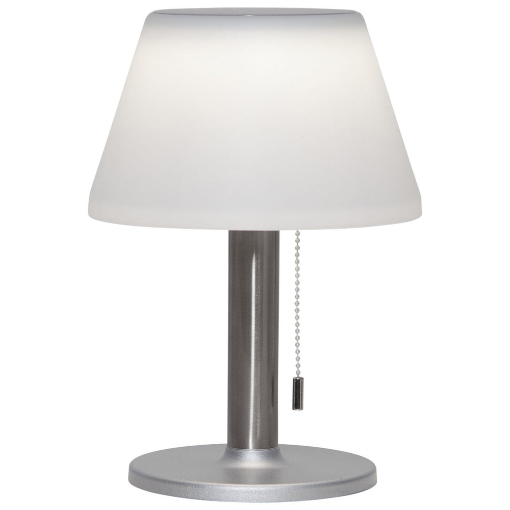 LED solcelle-bordlampe Solia hvit/grå dimbar IP44 lysstyrkejustering