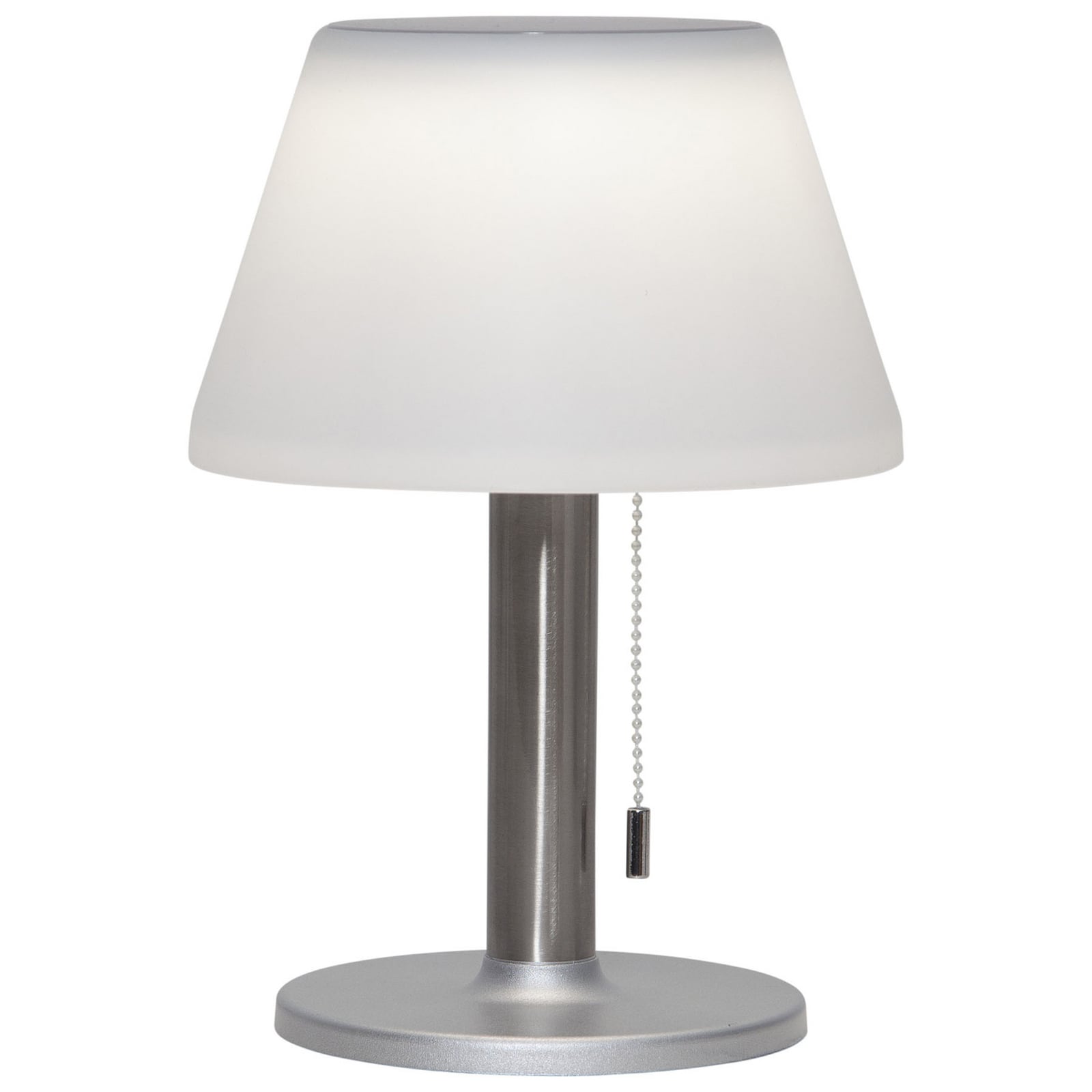 LED solcelle-bordlampe Solia hvit/grå dimbar IP44 lysstyrkejustering