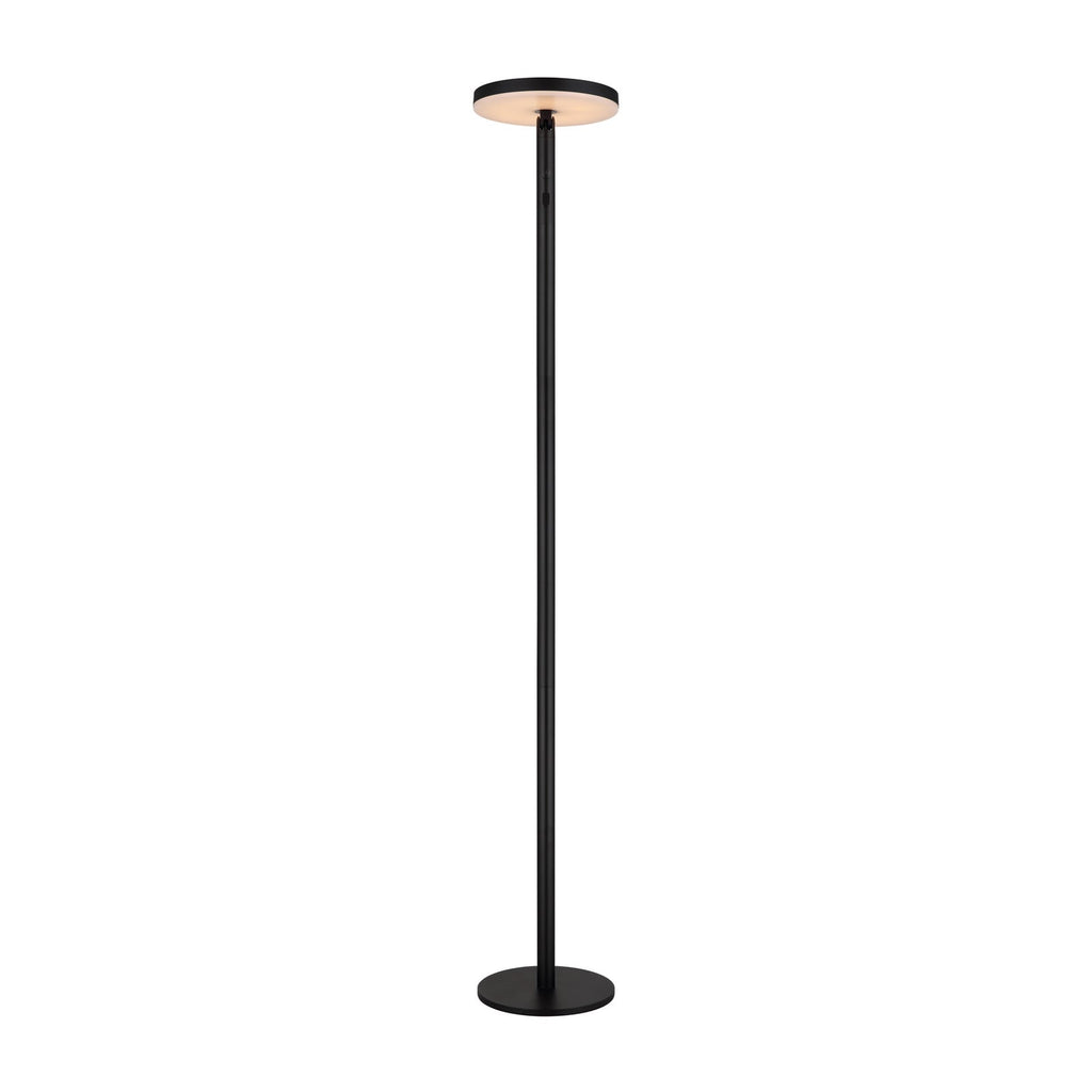 LED solcelle gulvlampe aluminium svart CCT dimbar IP54 - Globo forfra