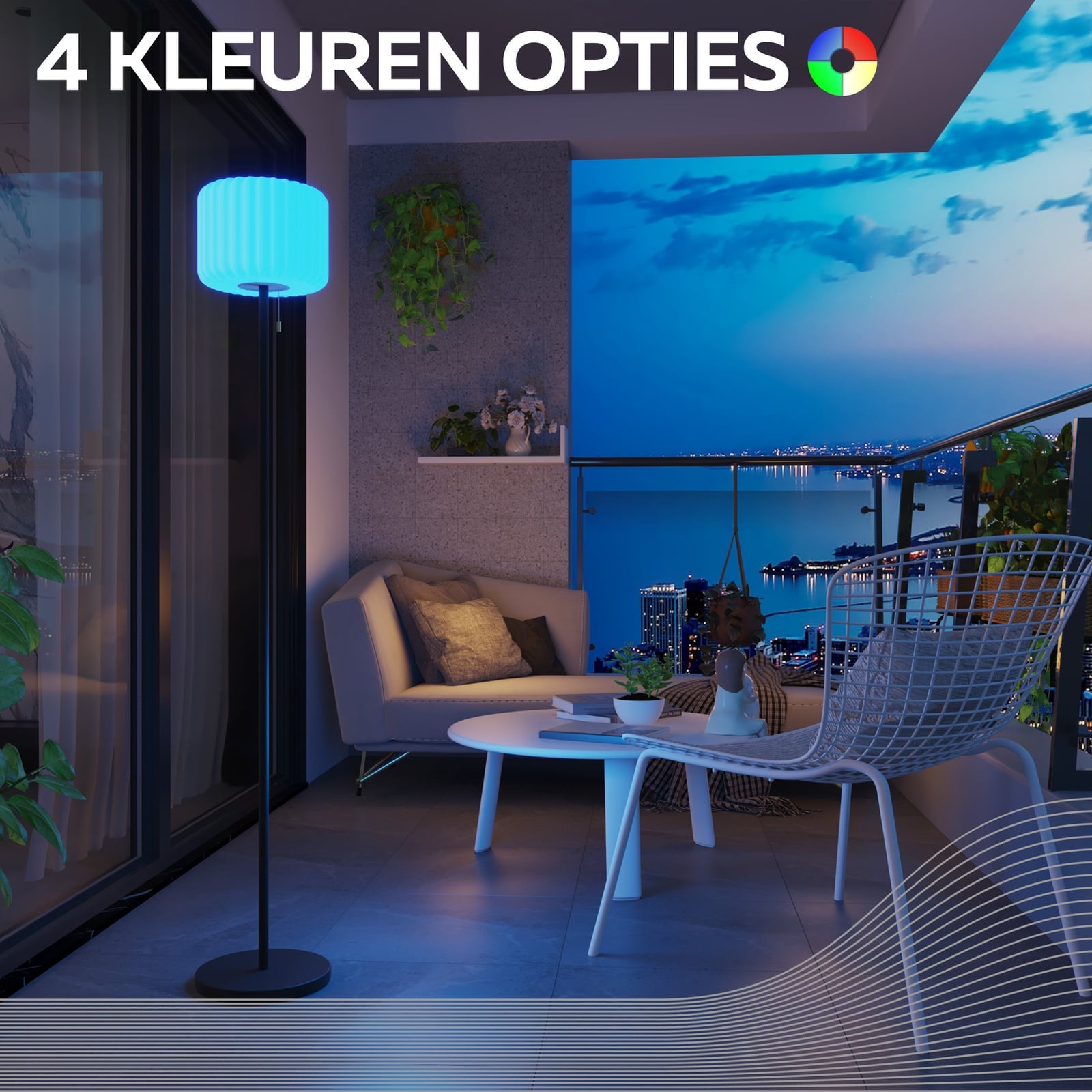 LED solcelle gulvlampe dimbar RGB IP44 150 cm - Calex nærbilde av solarmodul