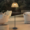 LED solcelle-gulvlampe Eligio bambus forfra