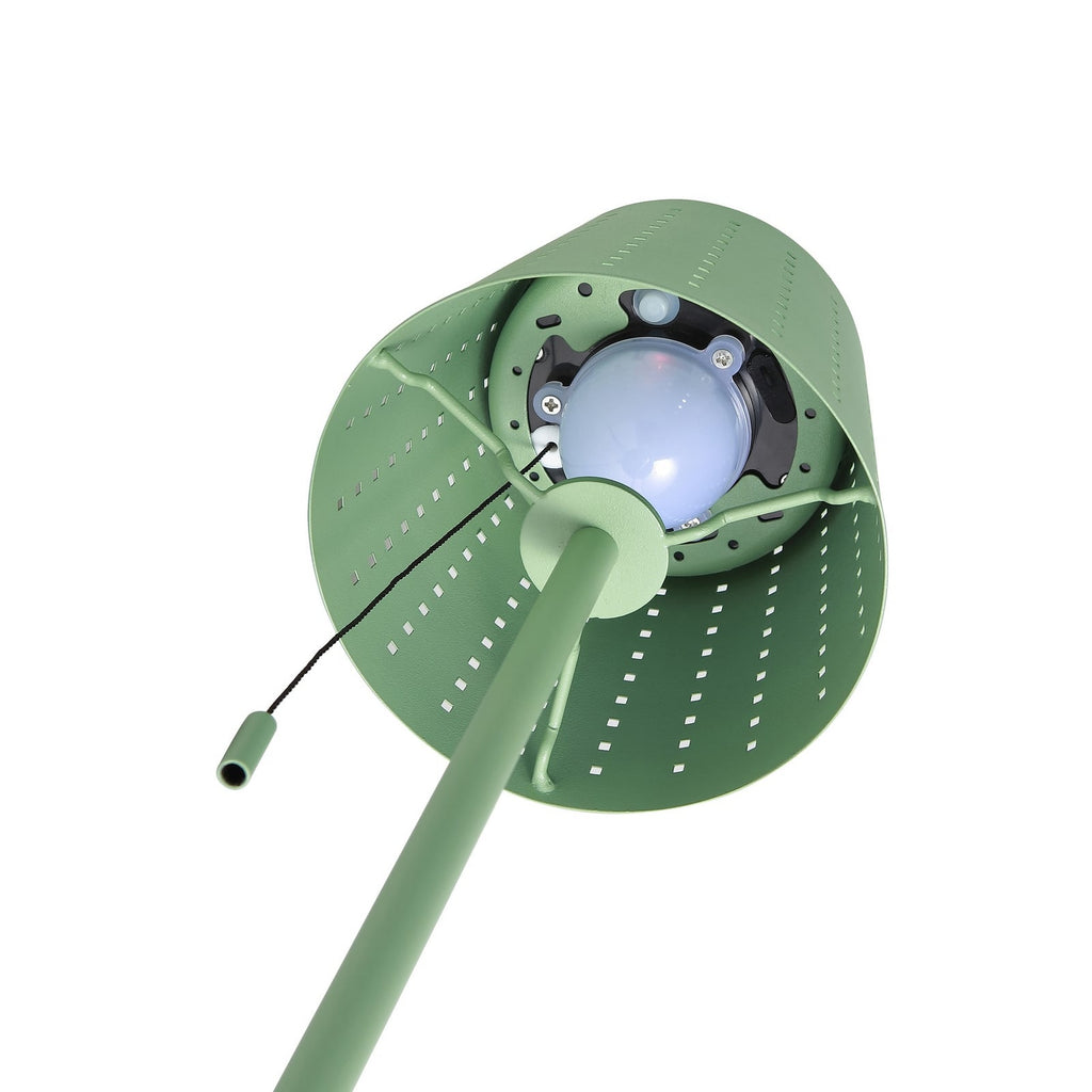 LED solcelle gulvlampe Hilario grønn dimbar IP44 USB ladekabel