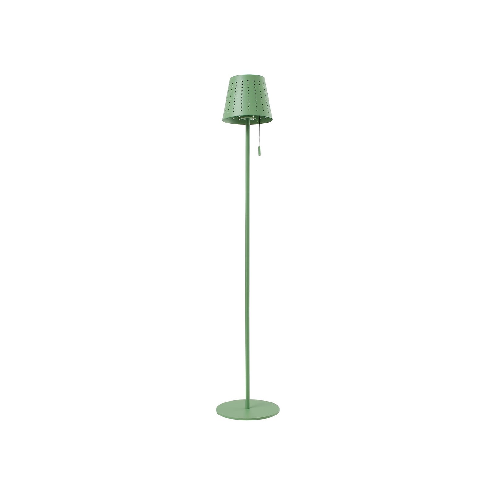 Montert LED solcelle gulvlampe Hilario grønn dimbar IP44 i uterom