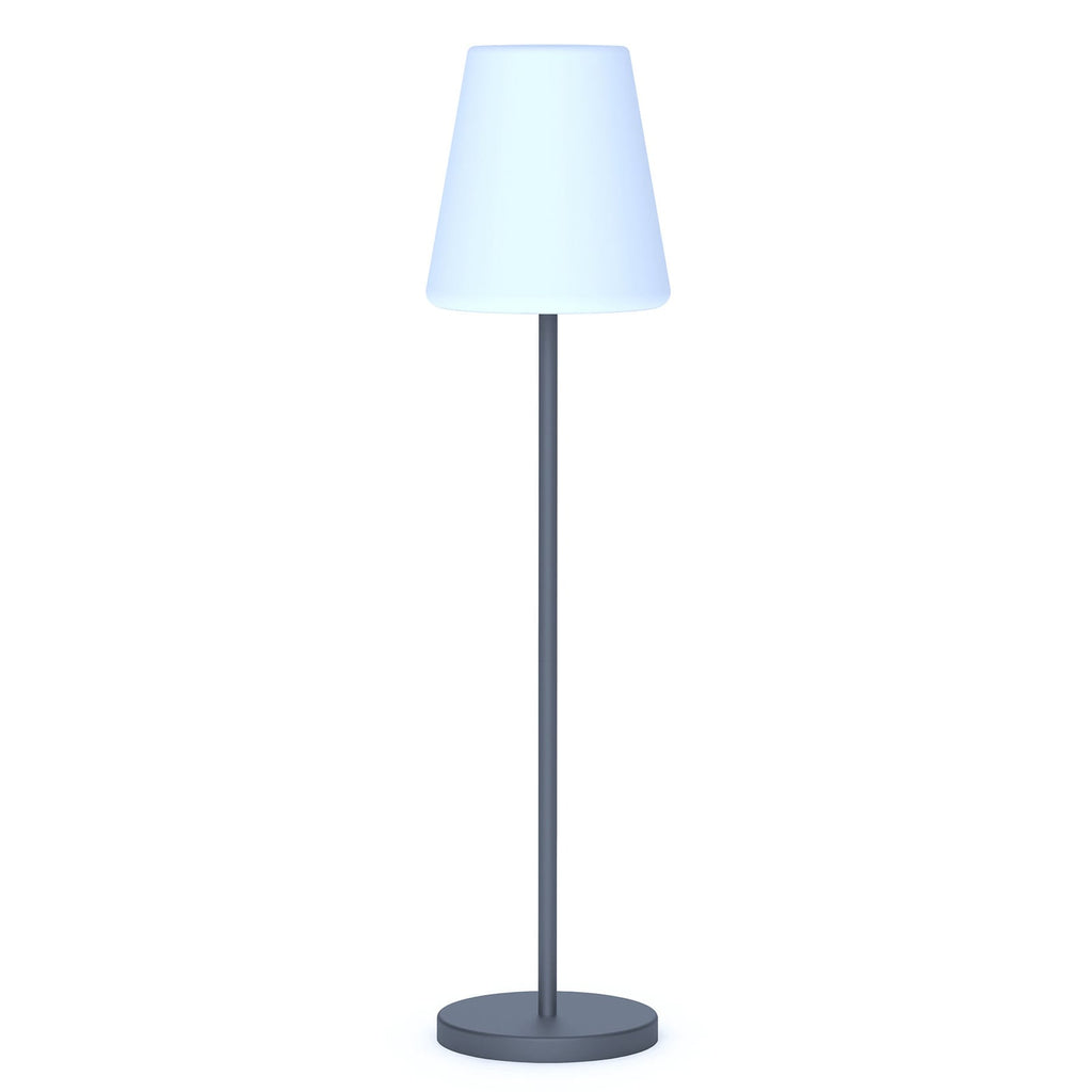 Detalj av LED solcelle-gulvlampe Lola Slim 120 antrasitt RGB IP65 med fjernkontroll