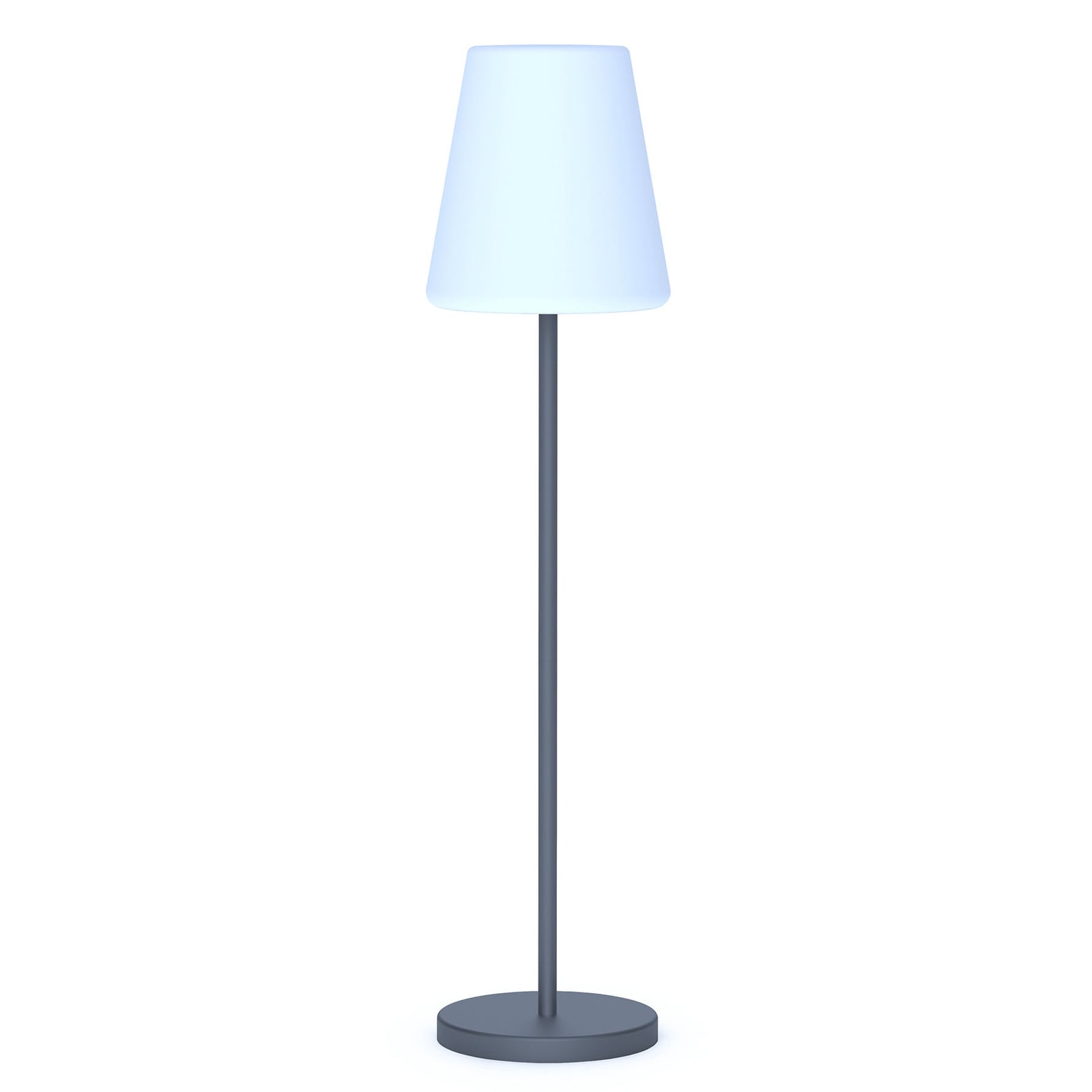 Detalj av LED solcelle-gulvlampe Lola Slim 120 antrasitt RGB IP65 med fjernkontroll