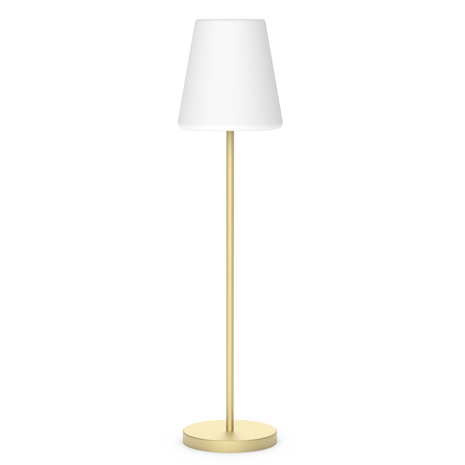 LED solcelle-gulvlampe Lola Slim 180 messing RGB IP65 fra Newgarden for utendørs bruk
