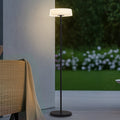 LED solcelle-gulvlampe Samine dimbar svart IP54 forfra