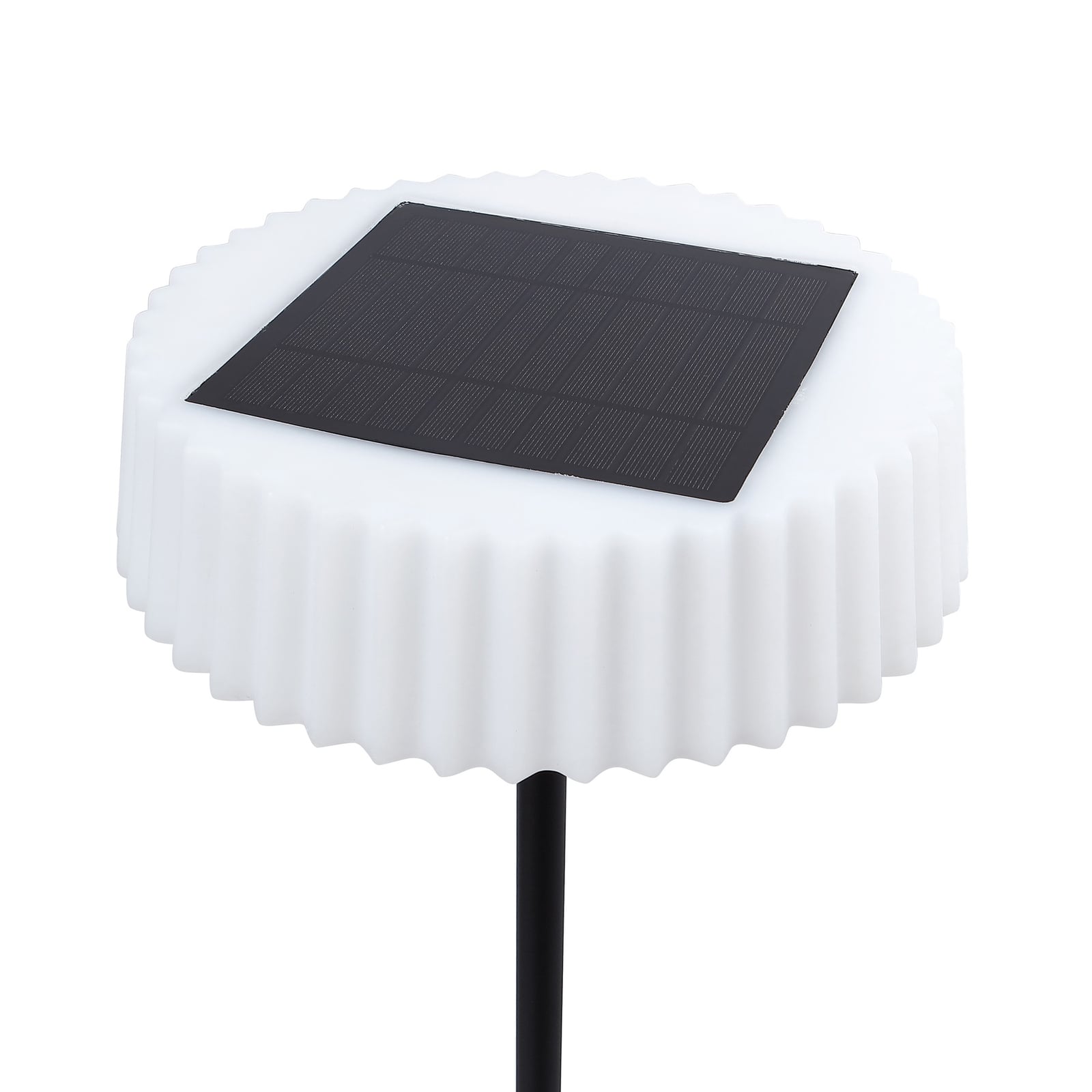 LED solcelle-gulvlampe Samine dimbar svart IP54 lysbilde