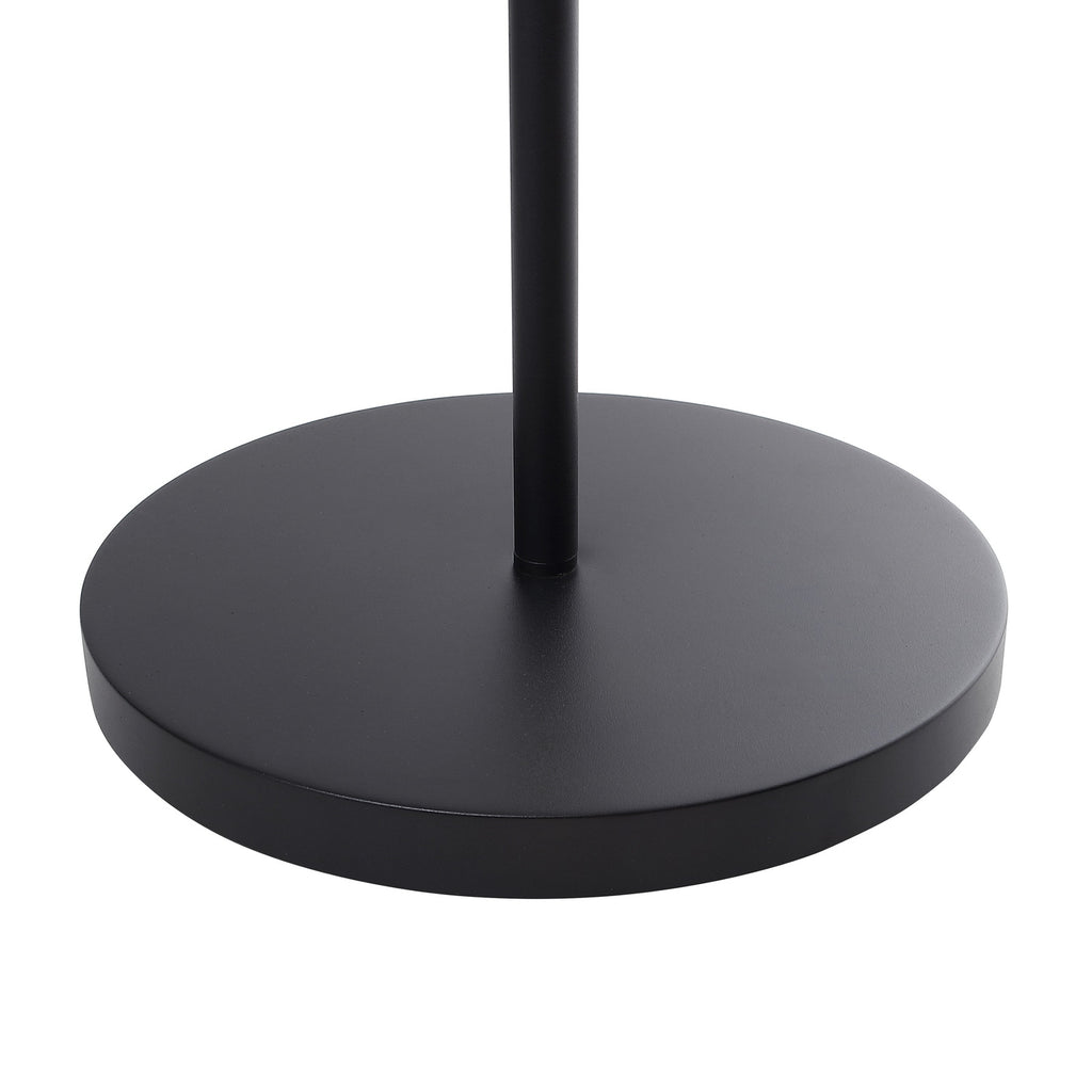 LED solcelle-gulvlampe Samine dimbar svart IP54 i mørket