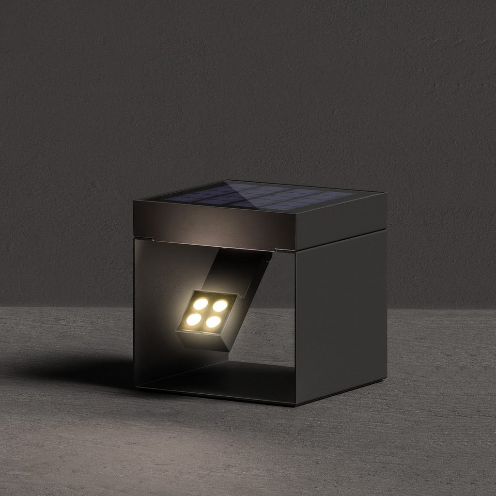 LED solcelle hagespot Alea antrasitt aluminium forfra