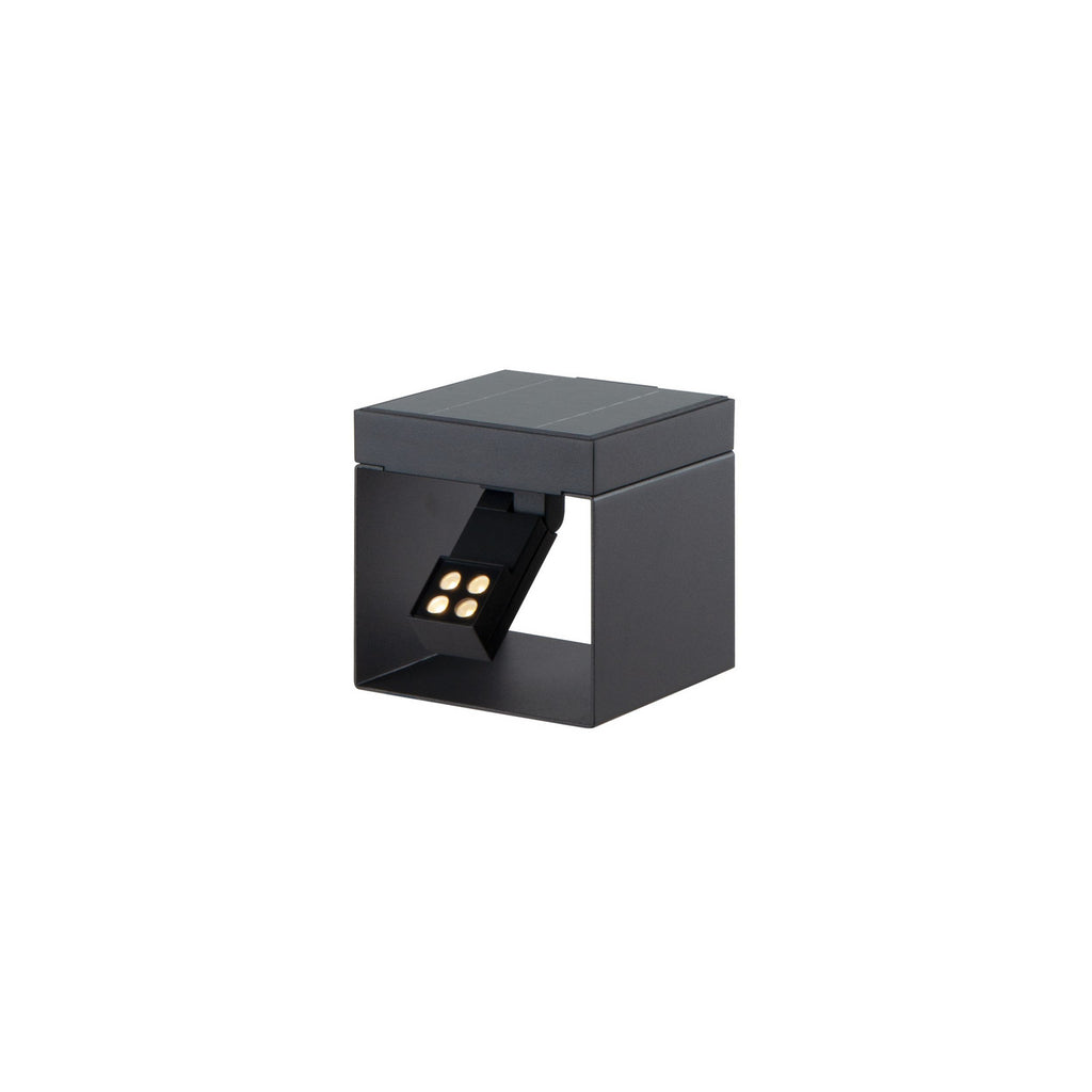 LED solcelle hagespot Alea antrasitt aluminium bakside