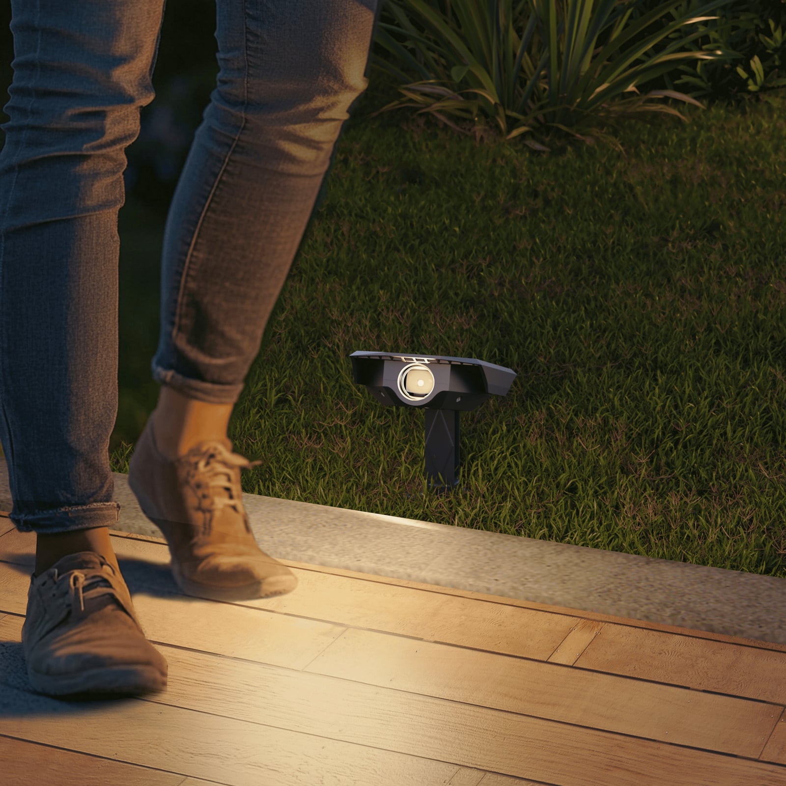 LED solcelle hagespot Padoa 2-pakning svart IP44 bakside