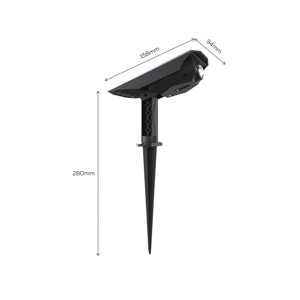 Montert LED solcelle hagespot Padoa 2-pakning svart IP44 i hage