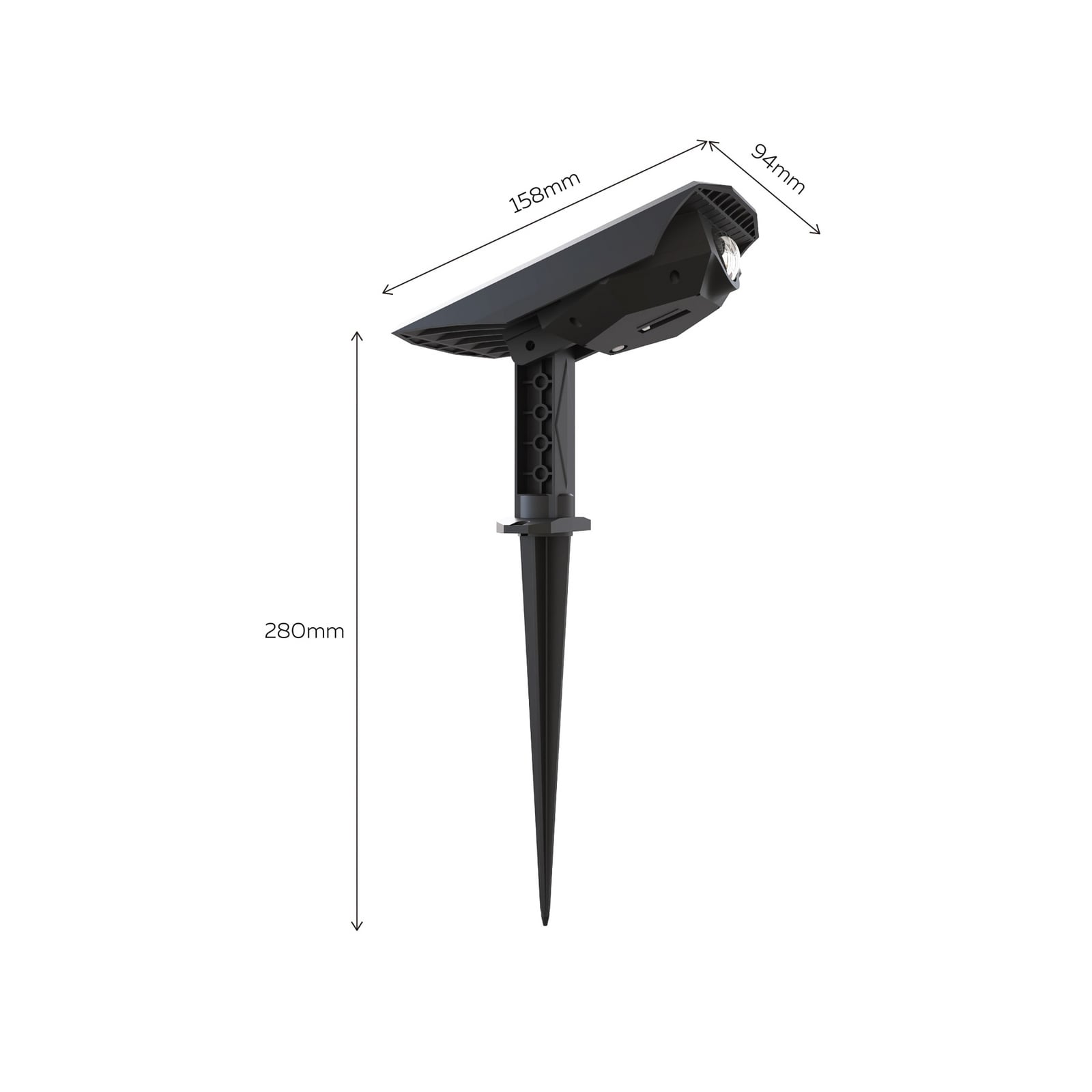 Montert LED solcelle hagespot Padoa 2-pakning svart IP44 i hage