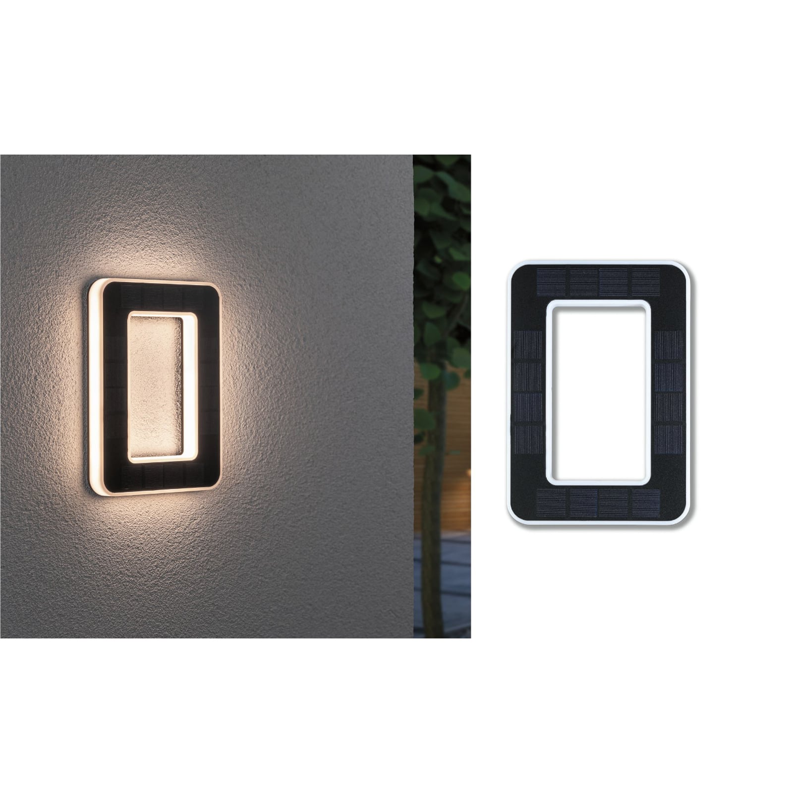 LED solcelle-husnummer 0 svart plast IP44 Paulmann forfra