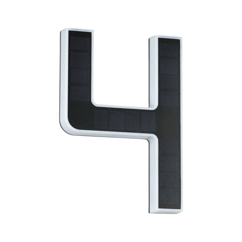 Detalj av LED solcelle-husnummer 4 svart plast IP44 Paulmann