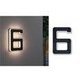 LED solcelle-husnummer 6 svart plast IP44 forfra