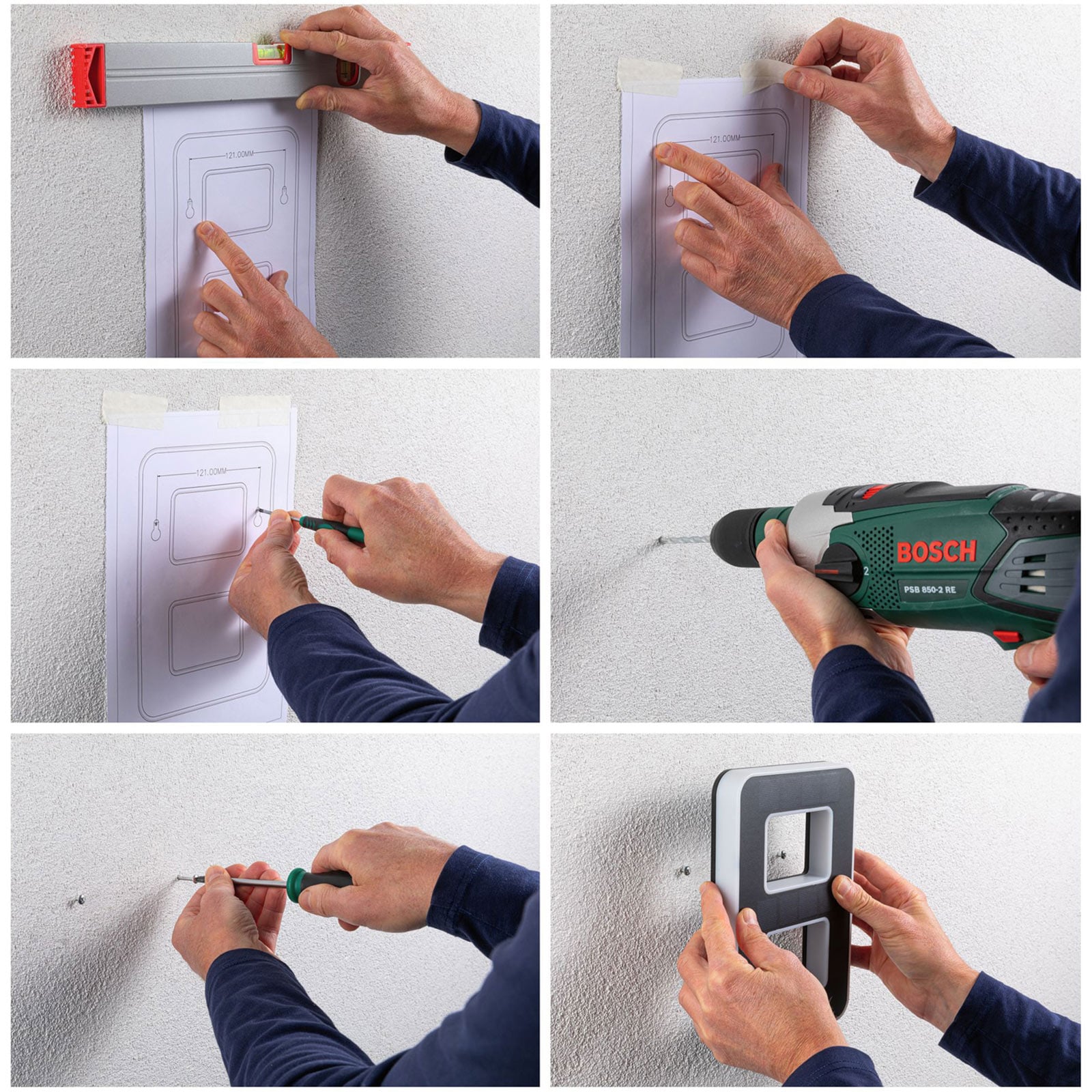 LED solcelle-husnummer 6 svart plast IP44 lys om kvelden