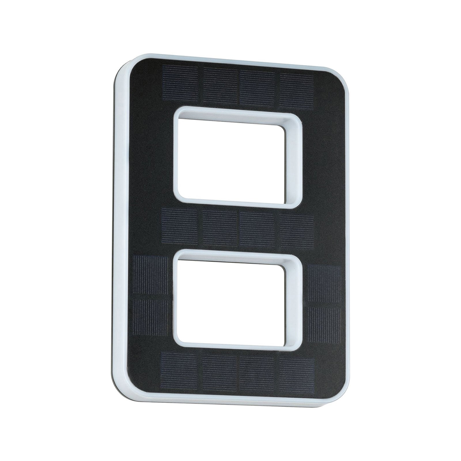 LED solcelle-husnummer 8 svart plast IP44 varmhvit bakside