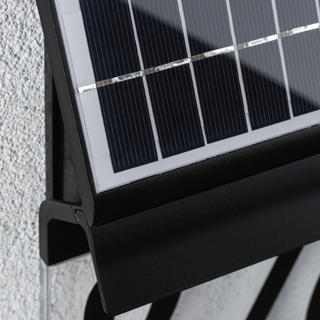 LED solcelle-husnummerbelysning Neda svart IP44 montert på vegg