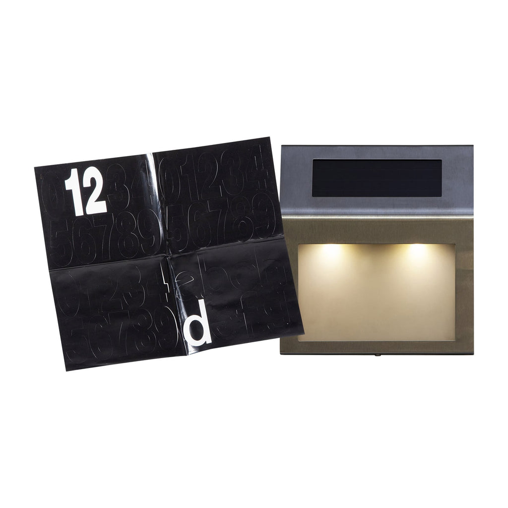 LED solcelle-husnummerbelysning Wally IP44 varmhvit med AA NiMH batteri