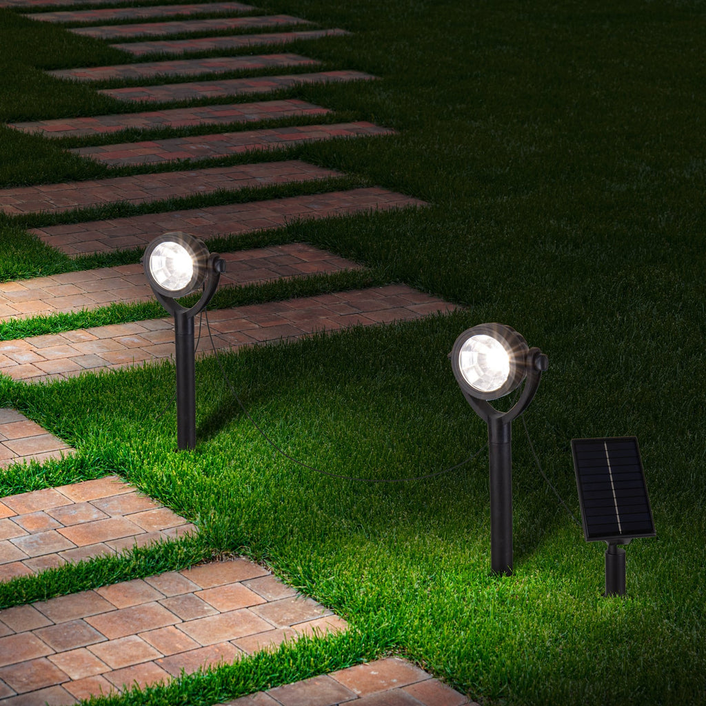 LED solcelle jordspyd-spot NOMI 6-pack svart IP44 forside