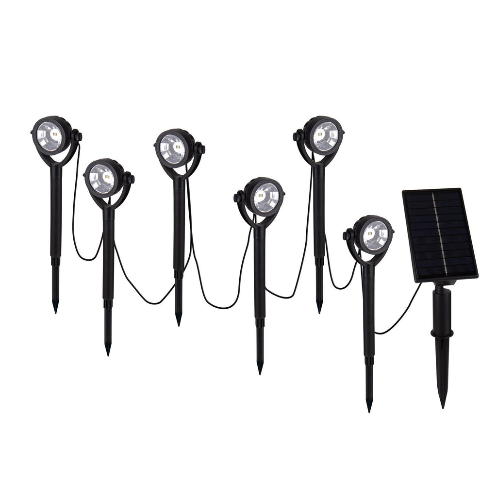 LED solcelle jordspyd-spot NOMI 6-pack svart IP44 bakside