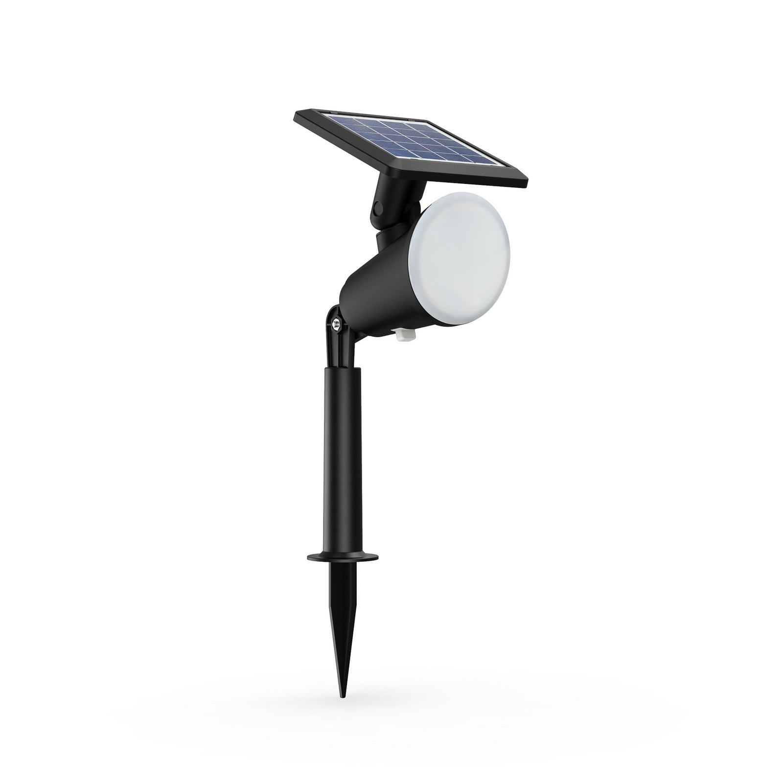 LED solcelle jordspydlampe Jivix svart detalj av solcellepanel